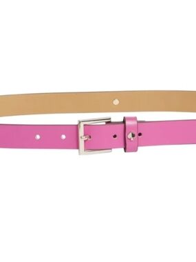 kate spade Pink Leather Belt with Silver-Tone Buckle